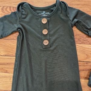 Caden Lane custom knot newborn gown with matching hat